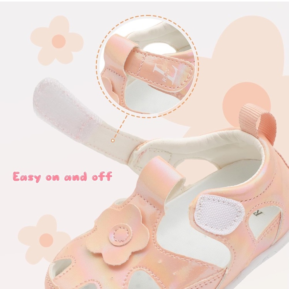 Kids Pink Flower Sandals - Picture 3 of 6